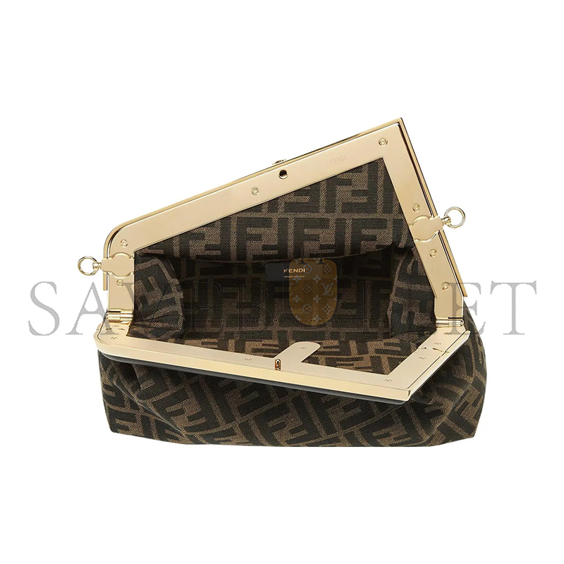 FENDI ZUCCA FIRST SMALL CLUTCH BROWN SHOULDER BAG 8BP137AOQBF1GL7 (30*20*14cm)